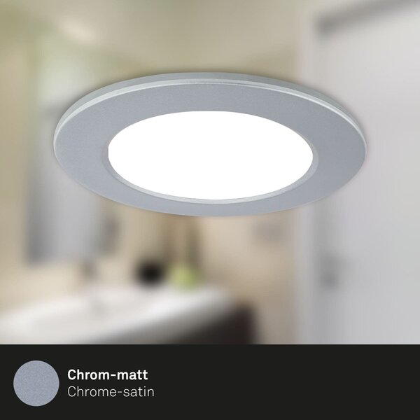 BRI 7035-034 RGB-CCT LED vestavná svítidla sada, pr.9,2 cm, 3x LED, 4,8 W, 450 lm, matný chrom - BRILONER