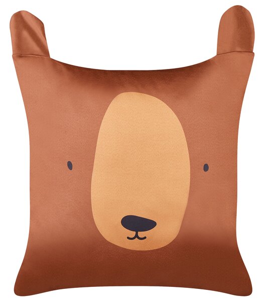 Sada 2 dekorativních polštářů TEDDYBEAR Bavlna 45 x 45 cm Hnědá
