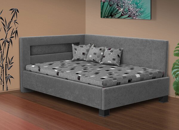 Nabytekmorava Čalouněná postel Mia Robin 120 matrace: matrace sendvičová 17cm, Barva postele: šedá, Úložný prostor: bez úložného prostoru