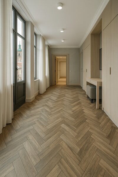 Beauflor, PVC podlaha - lino Blacktex Laurel Oak 669D - dub, na míru, šíře 4m, hnědá, filc, chodba / předsíň