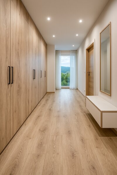 Beauflor, PVC podlaha - lino Texalino Supreme 697 D Texas Oak - dub, na míru, šíře 5m, hnědá, filc, chodba / předsíň