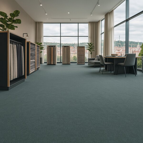 Lentex, PVC podlaha - lino Flexar PUR 603-03 tm. šedá, na míru, šíře 2m,4m, šedá, bez podkladu, kancelář