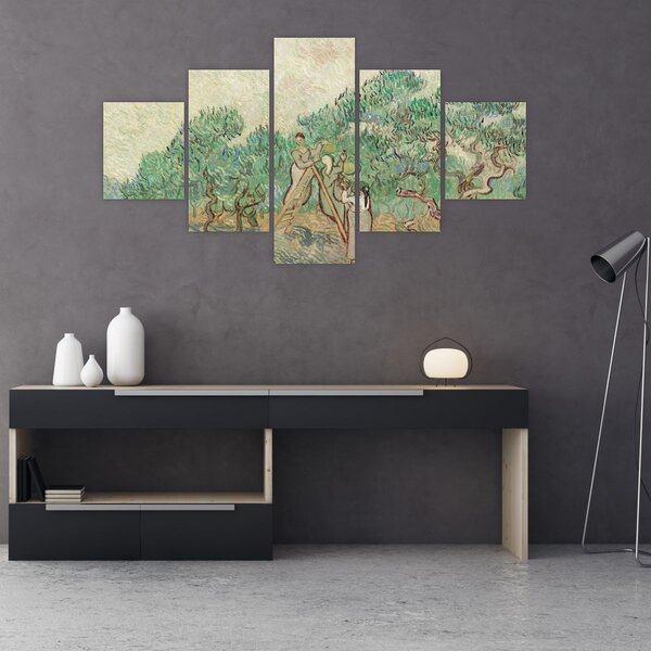 Obraz - Vincent van Gogh, The Olive Orchard, reprodukce (125x70 cm)