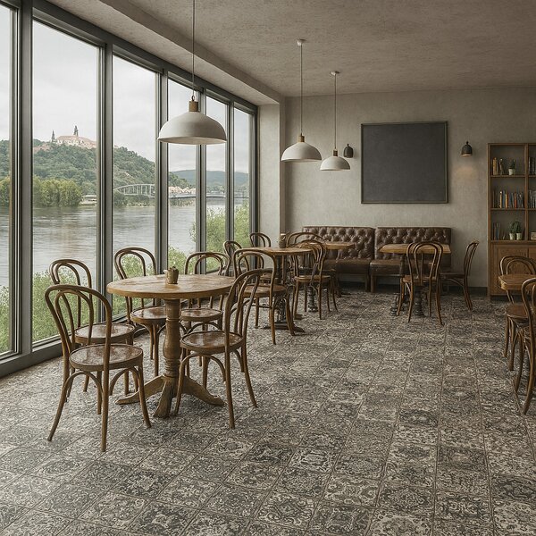 Beaulieu International Group, PVC podlaha - lino Livitex Retro 2795, na míru, šíře 3m,4m, šedá, filc, chodba / předsíň