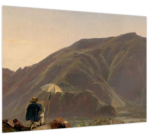 Obraz - Jules Coignet, View of Bozen with a Painter, reprodukce (70x50 cm)