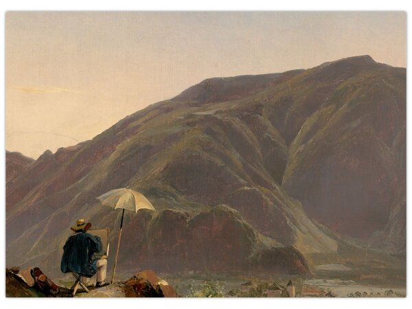 Obraz - Jules Coignet, View of Bozen with a Painter, reprodukce (70x50 cm)