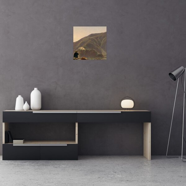 Obraz - Jules Coignet, View of Bozen with a Painter, reprodukce (30x30 cm)