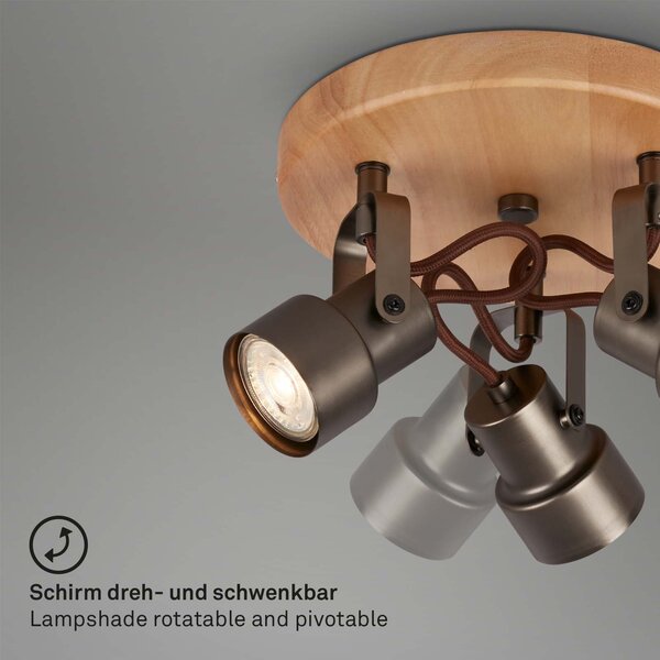 BRILO 2872-035 Bodové svítidlo pr. 21 cm 3xGU10 15W 1380lm antická šedá - BRILO