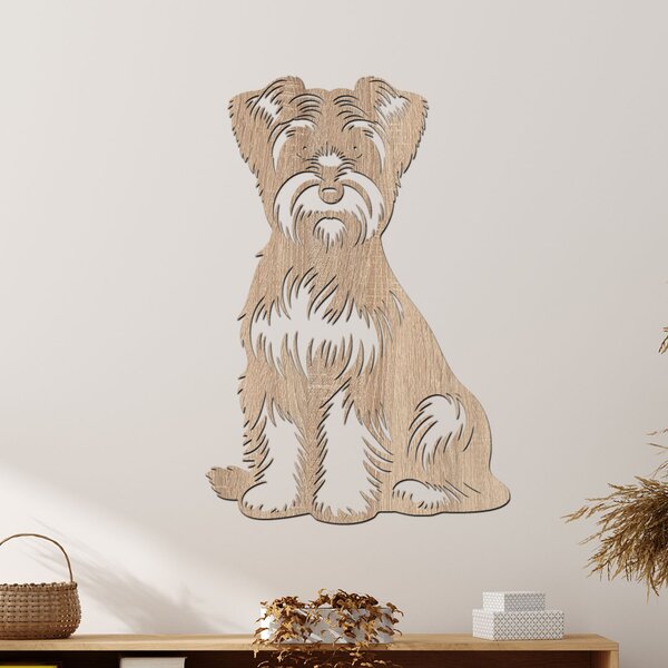 Dřevěný obraz Dandie Dinmont Terrier | Rozměry (cm): 27x40 | Zvolte barvu dekoru: Černá