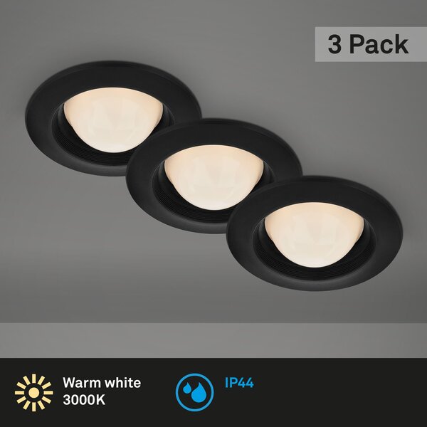 BRI 7056-035 LED vestavná svítidla sada, pr.9,5 cm, 3x LED, 3 W, 260 lm, černá - BRILONER