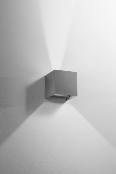 FAN LED-W-ALFA-20-GR Nástěnné dvouúčelové LED svítidlo Alfa (šedé) 2 x 10 W, 1800 lm, CCT, IP54, 12 x 12 x 12 cm - FANEUROPE