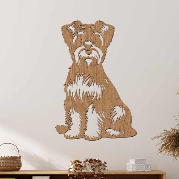 Dřevěný obraz Dandie Dinmont Terrier | Rozměry (cm): 27x40 | Zvolte barvu dekoru: Černá