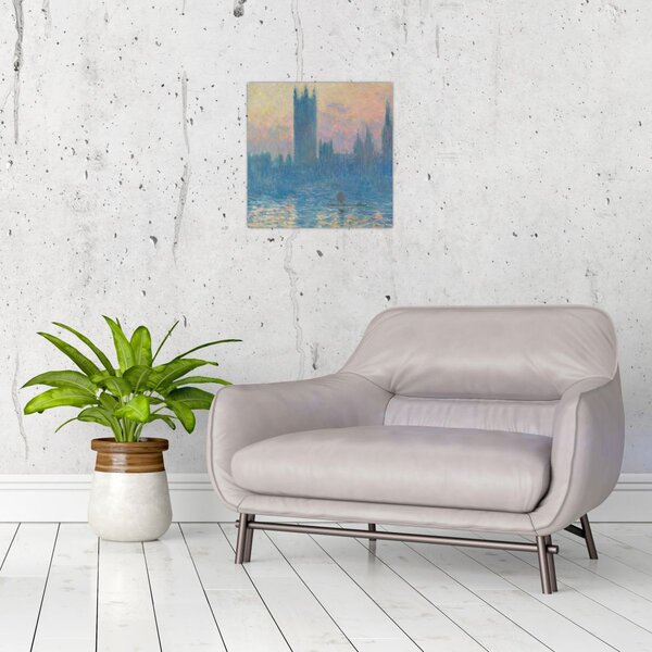 Obraz - Claude Monet, The Houses of Parliament, Sunset, reprodukce (30x30 cm)