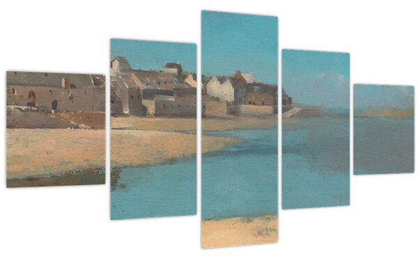Obraz - Odilon Redon, Village by the Sea in Brittany, reprodukce (125x70 cm)