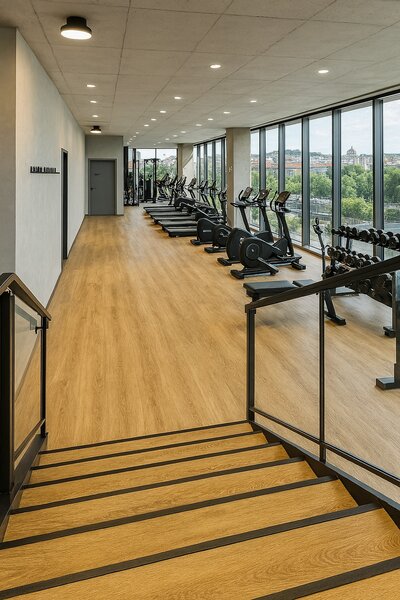 IVC Commercial, PVC podlaha - lino Logitex Ultimate 55 Elias T47, na míru, šíře 2m,4m, hnědá, filc, chodba / předsíň