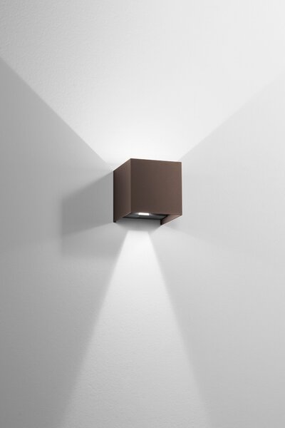 FAN LED-W-ALFA-10-BRO Nástěnné dvouúčelové LED svítidlo Alfa (bronzové) 2 x 5 W, 1200 lm, CCT, IP54, 10 x 10 x 10 cm - FANEUROPE