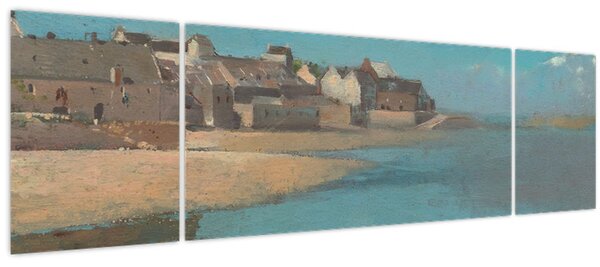 Obraz - Odilon Redon, Village by the Sea in Brittany, reprodukce (170x50 cm)