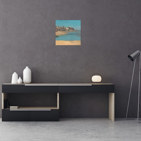 Obraz - Odilon Redon, Village by the Sea in Brittany, reprodukce (30x30 cm)