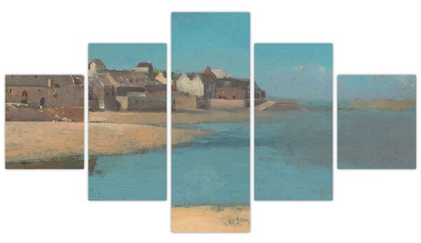 Obraz - Odilon Redon, Village by the Sea in Brittany, reprodukce (125x70 cm)