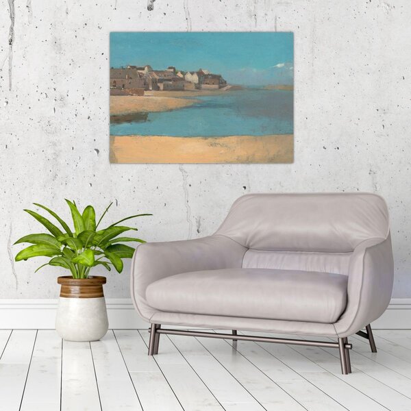 Obraz - Odilon Redon, Village by the Sea in Brittany, reprodukce (70x50 cm)