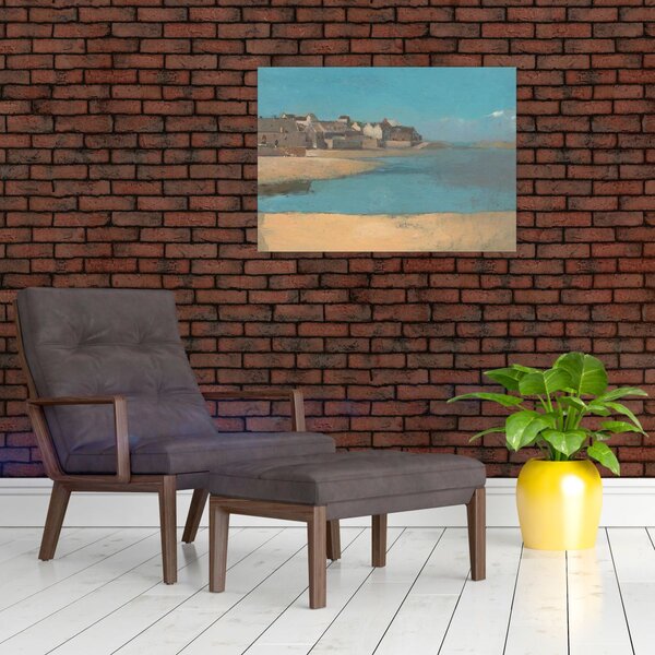 Obraz - Odilon Redon, Village by the Sea in Brittany, reprodukce (70x50 cm)
