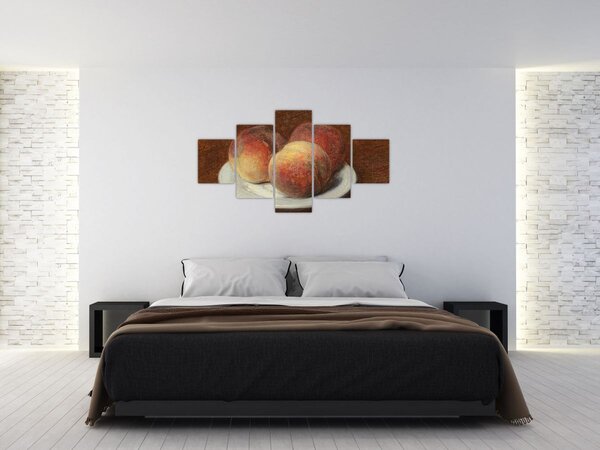 Obraz - Henri Fantin-Latour, Three Peaches on a Plate, reprodukce (125x70 cm)