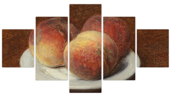 Obraz - Henri Fantin-Latour, Three Peaches on a Plate, reprodukce (125x70 cm)