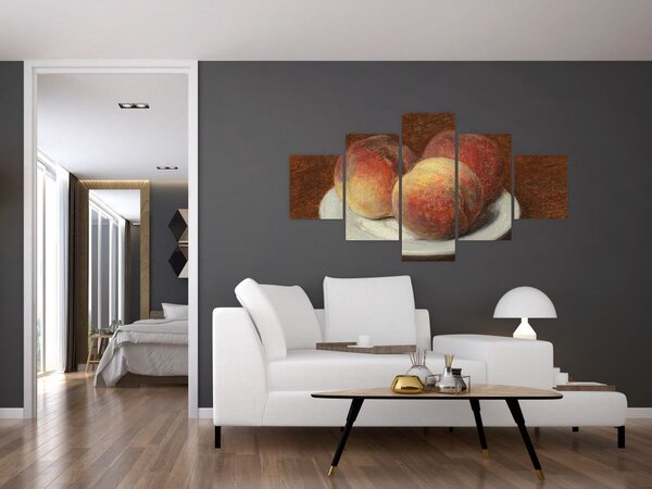 Obraz - Henri Fantin-Latour, Three Peaches on a Plate, reprodukce (125x70 cm)