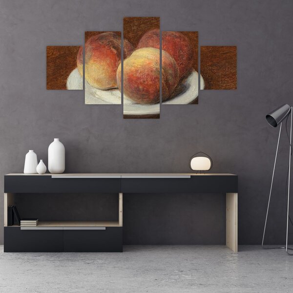 Obraz - Henri Fantin-Latour, Three Peaches on a Plate, reprodukce (125x70 cm)