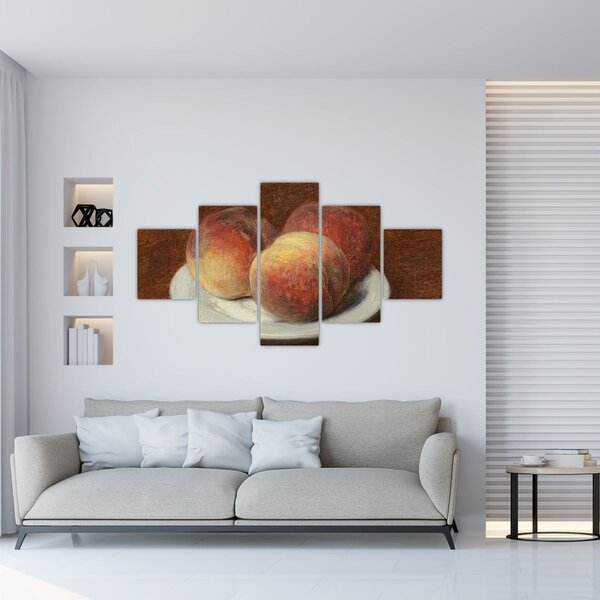 Obraz - Henri Fantin-Latour, Three Peaches on a Plate, reprodukce (125x70 cm)