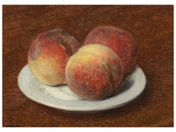 Obraz - Henri Fantin-Latour, Three Peaches on a Plate, reprodukce (70x50 cm)