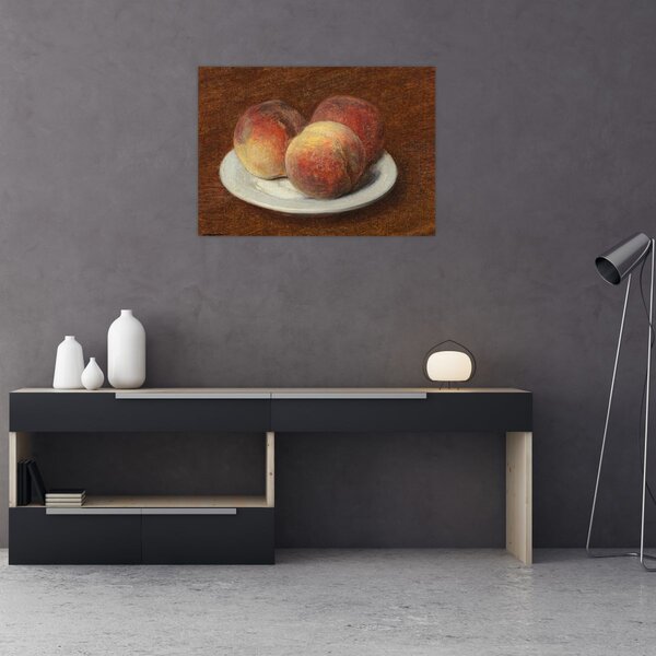 Obraz - Henri Fantin-Latour, Three Peaches on a Plate, reprodukce (70x50 cm)