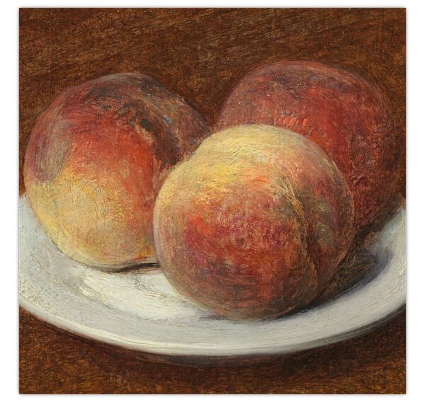 Obraz - Henri Fantin-Latour, Three Peaches on a Plate, reprodukce (30x30 cm)