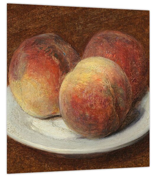 Obraz - Henri Fantin-Latour, Three Peaches on a Plate, reprodukce (30x30 cm)