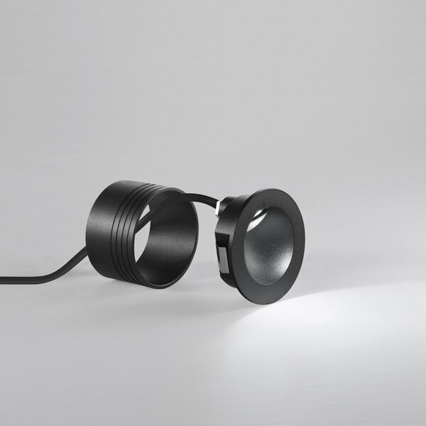 FAN INC-ONYX-R1C NERO Schodišťové světlo Onyx (kulaté, černá) LED 2 W, 420 lm, 3000 K, IP54, 7,4 x 4,8 cm - FANEUROPE