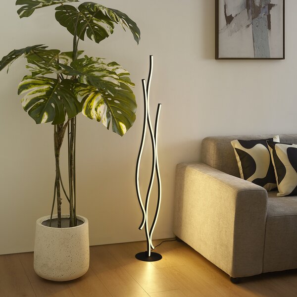 Designová stojací lampa černá vč. LED stmívatelná - Ying