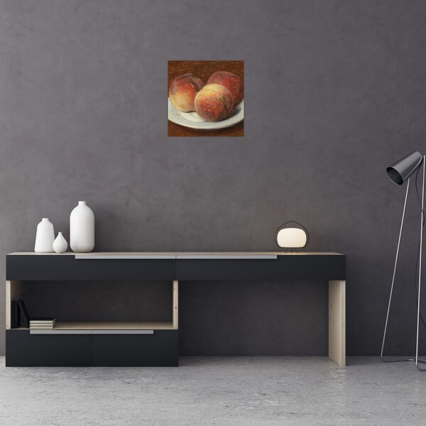 Obraz - Henri Fantin-Latour, Three Peaches on a Plate, reprodukce (30x30 cm)
