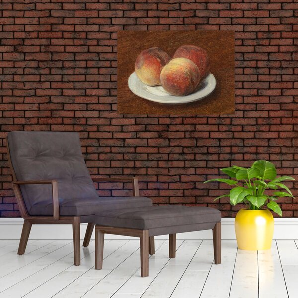 Obraz - Henri Fantin-Latour, Three Peaches on a Plate, reprodukce (70x50 cm)