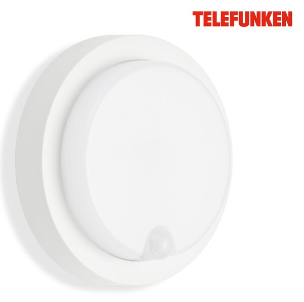TF 315306TF TELEFUNKEN LED venkovní nástěnné svítidlo s čidlem, pr. 17 cm, 12 W, bílé - BRILONER