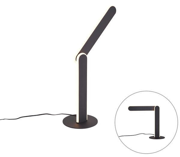 Designová stolní lampa černá vč. LED s 3-stupňovým stmíváním - Gate