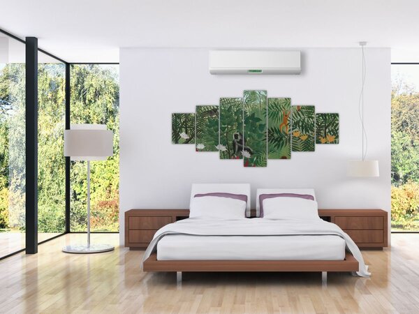 Obraz - Henri Rousseau, Tropical Forest with Monkeys, reprodukce (210x100 cm)