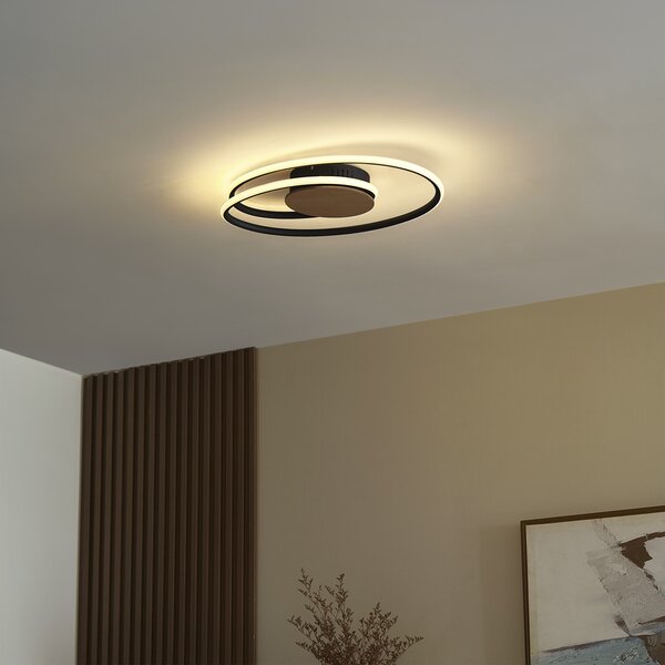 Designové stropní svítidlo dřevěné vč. LED s 3-stupňovým stmíváním - Rowan