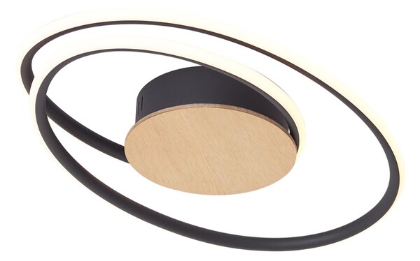 Designové stropní svítidlo dřevěné vč. LED s 3-stupňovým stmíváním - Rowan