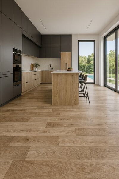 Beaulieu International Group, PVC podlaha - lino Master X Premium 3803, na míru, šíře 4m, hnědá, bez podkladu, chodba / předsíň