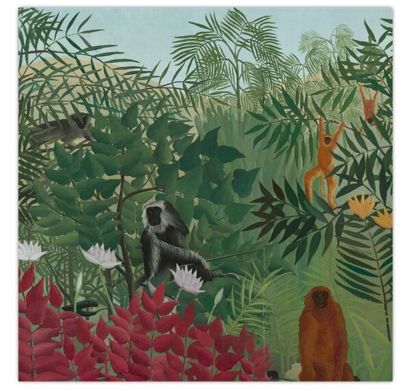 Obraz - Henri Rousseau, Tropical Forest with Monkeys, reprodukce (30x30 cm)