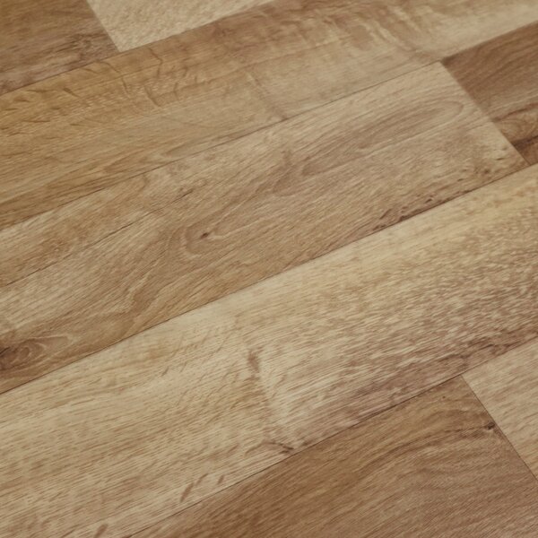 Spoltex, PVC podlaha - lino Ontario Natural, na míru, šíře 4m, hnědá, filc, chodba / předsíň