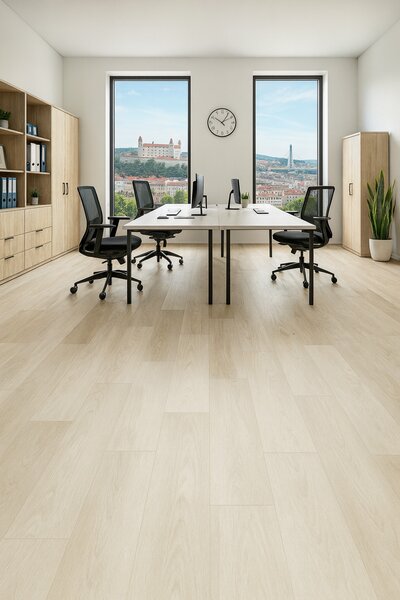 Beaulieu International Group, PVC podlaha - lino Master X Premium 3801, na míru, šíře 4m, béžová, bez podkladu, chodba / předsíň