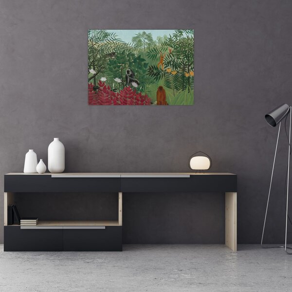 Obraz - Henri Rousseau, Tropical Forest with Monkeys, reprodukce (70x50 cm)