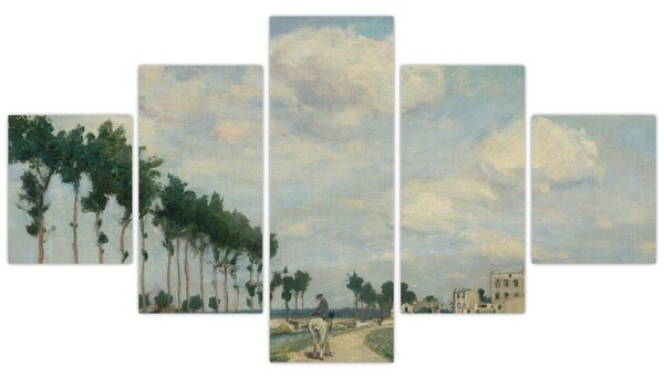 Obraz - Johan Barthold Jongkind, The Towpath, reprodukce (125x70 cm)