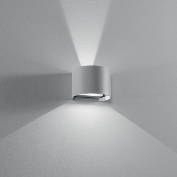 FAN LED-W-DELTA-10-GR Nástěnné svítidlo LED DELTA šedá 2x5W 700lm CCT 3000-4000 K IP54 10x14x12 cm - FANEUROPE